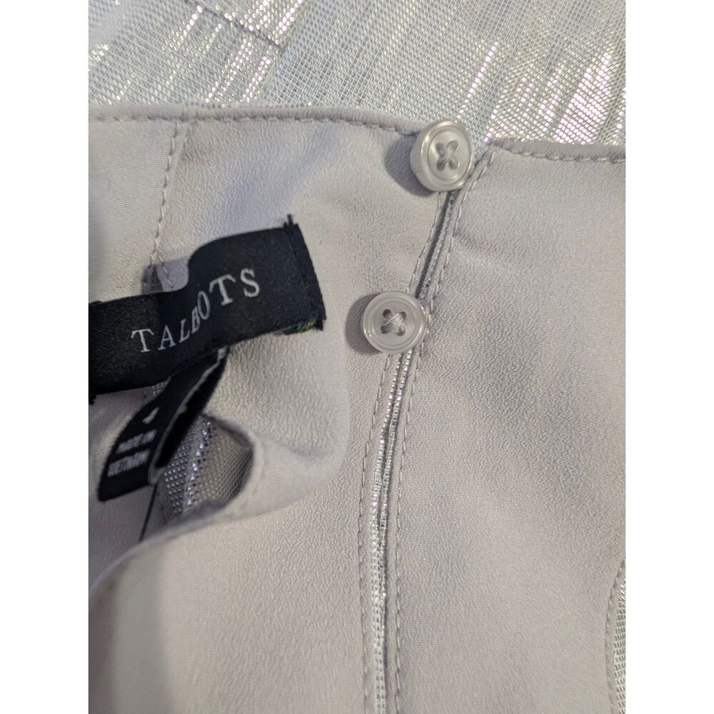 Talbots Metallic Silver Sleeveless Shell Top NWT Cocktail Party Sz 4 Luxury Glam - Picture 8 of 9